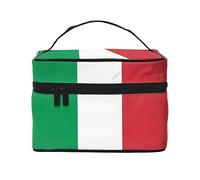 WXZYFP Trousse de maquillage de voyage drapeau italien, indispensable pour les amateurs de voyage en plein air, a une structure interne simple.
