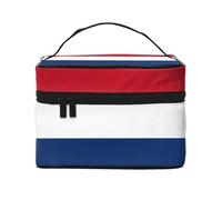 WXZYFP Trousse de maquillage de voyage drapeau néerlandais, indispensable pour les amateurs de voyage en plein air, a une structure interne simple, noir, taille unique