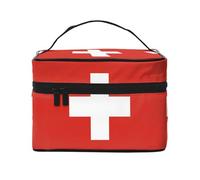 WXZYFP Trousse de maquillage de voyage drapeau suisse, indispensable pour les amateurs de voyage en plein air, a une structure interne simple.