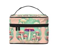 WXZYFP Trousse de maquillage de voyage Dream Champignon, essentielle pour les amateurs de voyage en plein air, a une structure interne simple, noire, taille unique