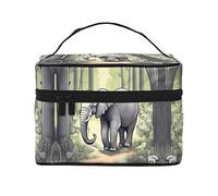 WXZYFP Trousse de maquillage de voyage éléphant marchant, indispensable pour les amateurs de voyage en plein air, a une structure interne simple.