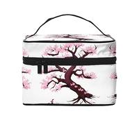 WXZYFP Trousse de maquillage de voyage en fleurs de cerisier, indispensable pour les amateurs de voyage en plein air, a une structure interne simple.