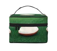 WXZYFP Trousse de maquillage de voyage en forme de ballon de rugby blanche, indispensable pour les amateurs de voyage en plein air, a une structure interne simple, noir, taille unique