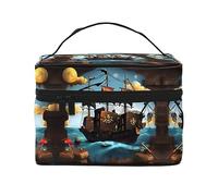 WXZYFP Trousse de maquillage de voyage en forme de bateau de pirate, indispensable pour les amateurs de voyage en plein air, a une structure interne simple.