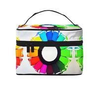 WXZYFP Trousse de maquillage de voyage en forme de cercles de crayons de couleur, essentielle pour les amateurs de voyage en plein air, a une structure interne simple.