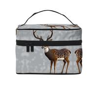 WXZYFP Trousse de maquillage de voyage en forme de cerf prune gris, indispensable pour les amateurs de voyage en plein air, a une structure interne simple.