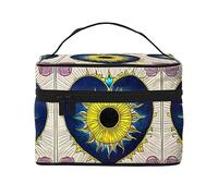 WXZYFP Trousse de maquillage de voyage en forme de cœur, indispensable pour les amateurs de voyage en plein air, a une structure interne simple.