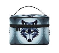 WXZYFP Trousse de maquillage de voyage en forme de tête de loup, indispensable pour les amateurs de voyage en plein air, a une structure interne simple.