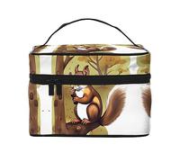 WXZYFP Trousse de maquillage de voyage en forme d'écureuil mangeur de noix, indispensable pour les amateurs de voyage en plein air, a une structure interne simple.