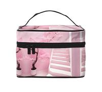 WXZYFP Trousse de maquillage de voyage en forme d'escalier blanc en fleur de cerisier, indispensable pour les amateurs de voyage en plein air, a une structure interne simple.