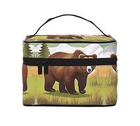 WXZYFP Trousse de maquillage de voyage en forme d'ours marron, indispensable pour les amateurs de voyage en plein air, a une structure interne simple, noir, taille unique