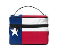 WXZYFP Trousse de maquillage de voyage Flag of Texas, indispensable pour les amateurs de voyage en plein air, a une structure interne simple.