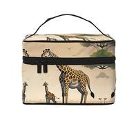 WXZYFP Trousse de maquillage de voyage girafe mère et enfant, indispensable pour les amateurs de voyage en plein air, a une structure interne simple.