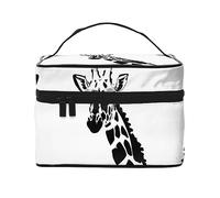 WXZYFP Trousse de maquillage de voyage girafe noire et blanche, indispensable pour les amateurs de voyage en plein air, a une structure interne simple.