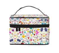 WXZYFP Trousse de maquillage de voyage « Happy Birthday Background », essentielle pour les amateurs de voyage en plein air, a une structure interne simple, noire, taille unique