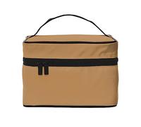 WXZYFP Trousse de maquillage de voyage marron de couleur unie, essentielle pour les amateurs de voyage en plein air, a une structure interne simple.