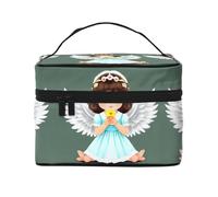 WXZYFP Trousse de maquillage de voyage mignonne avec petit ange, indispensable pour les amateurs de voyage en plein air, a une structure interne simple, noire, taille unique