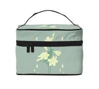 WXZYFP Trousse de maquillage de voyage motif lys blancs, indispensable pour les amateurs de voyage en plein air, a une structure interne simple.