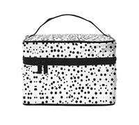 WXZYFP Trousse de maquillage de voyage noire et blanche à pois, indispensable pour les amateurs de voyage en plein air, a une structure interne simple.