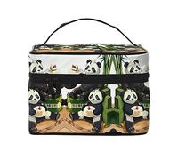 WXZYFP Trousse de maquillage de voyage pandas de père et fils, indispensable pour les amateurs de voyage en plein air, a une structure interne simple.