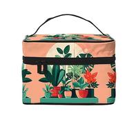 WXZYFP Trousse de maquillage de voyage pour plantes vertes en pot, indispensable pour les amateurs de voyage en plein air, a une structure interne simple, noir, taille unique