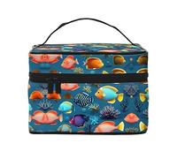 WXZYFP Trousse de maquillage de voyage pour poissons sous-marins, indispensable pour les amateurs de voyage en plein air, a une structure interne simple.