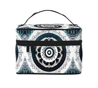 WXZYFP Trousse de maquillage de voyage ronde noire et blanche, indispensable pour les amateurs de voyage en plein air, a une structure interne simple.