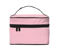 WXZYFP Trousse de maquillage de voyage rose unie, essentielle pour les amateurs de voyage en plein air, a une structure interne simple.