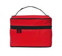 WXZYFP Trousse de maquillage de voyage rouge de couleur unie, essentielle pour les amateurs de voyage en plein air, a une structure interne simple.