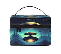 WXZYFP Trousse de maquillage de voyage Spacecraft descend, essentielle pour les amateurs de voyage en plein air, a une structure interne simple.