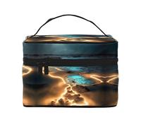 WXZYFP Trousse de maquillage de voyage View under the moon - Indispensable pour les amateurs de voyage en plein air - Structure interne simple.