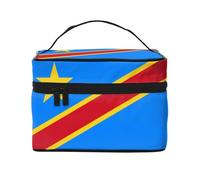 WXZYFP Trousse de maquillage Drapeau du Congo Voyage, indispensable pour les amateurs de voyage en plein air, a une structure interne simple.