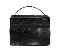 WXZYFP Trousse de maquillage Galaxy Travel noire et blanche, indispensable pour les amateurs de voyage en plein air, a une structure interne simple.