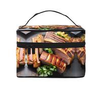 WXZYFP Trousse de maquillage Golden Roast Travel indispensable pour les amateurs de voyage en plein air, a une structure interne simple.