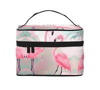 WXZYFP Trousse de maquillage Love Flamingo Travel - Indispensable pour les amateurs de voyage en plein air - Structure interne simple.