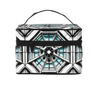 WXZYFP Trousse de maquillage Octagon Building Travel - Indispensable pour les amateurs de voyages en plein air - Structure interne simple.