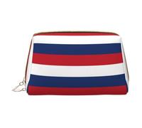 WXZYFP Trousse de maquillage portable en cuir, fermeture éclair pour emporter des articles, adaptée pour le rangement à la maison et en voyage. Drapeau néerlandais