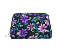 WXZYFP Trousse de maquillage portable en cuir, fermeture éclair pour emporter des articles, adaptée pour le rangement à la maison et en voyage Camélia violet