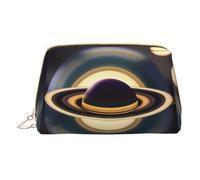 WXZYFP Trousse de maquillage portable en cuir, fermeture éclair pour emporter des articles, adaptée pour le rangement à la maison et en voyage. Belle Saturne