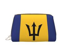 WXZYFP Trousse de maquillage portable en cuir, fermeture éclair pour emporter des articles, adaptée pour le rangement à la maison et en voyage. Drapeau de la Barbade
