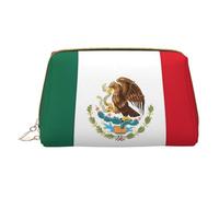 WXZYFP Trousse de maquillage portable en cuir, fermeture éclair pour emporter des articles, adaptée pour le rangement à la maison et en voyage. Drapeau du Mexique