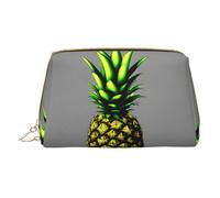 WXZYFP Trousse de maquillage portable en cuir, fermeture éclair pour emporter des articles, adaptée pour le rangement à la maison et en voyage. Ananas de dessin animé