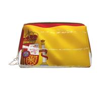 WXZYFP Trousse de maquillage portable en cuir, fermeture éclair pour emporter des articles, adaptée pour le rangement à la maison et en voyage. Drapeau espagnol