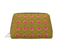 WXZYFP Trousse de maquillage portable en cuir, fermeture éclair pour emporter des articles, adaptée pour le rangement à la maison et en voyage. Funny Face Peach