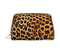 WXZYFP Trousse de maquillage portable en cuir, fermeture éclair pour emporter des articles, adaptée pour le rangement à la maison et en voyage. Rayures sur les léopards