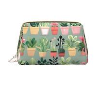 WXZYFP Trousse de maquillage portable en cuir, fermeture éclair pour emporter des articles, adaptée pour le rangement à la maison et en voyage. Plante bonsaï, blanc, taille unique