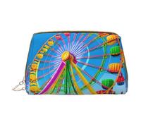 WXZYFP Trousse de maquillage portable en cuir, fermeture éclair pour emporter des articles, adaptée pour le rangement à la maison et en voyage