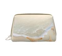 WXZYFP Trousse de maquillage portable en cuir, fermeture éclair pour emporter des articles, adaptée pour le rangement à la maison et en voyage. Étoile de mer de plage