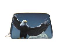 WXZYFP Trousse de maquillage portable en cuir, fermeture éclair pour emporter des articles, adaptée pour le rangement à la maison et en voyage. Aigle sous les étoiles