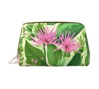 WXZYFP Trousse de maquillage portable en cuir, fermeture éclair pour emporter des articles, adaptée pour le rangement à la maison et en voyage. Fleurs roses